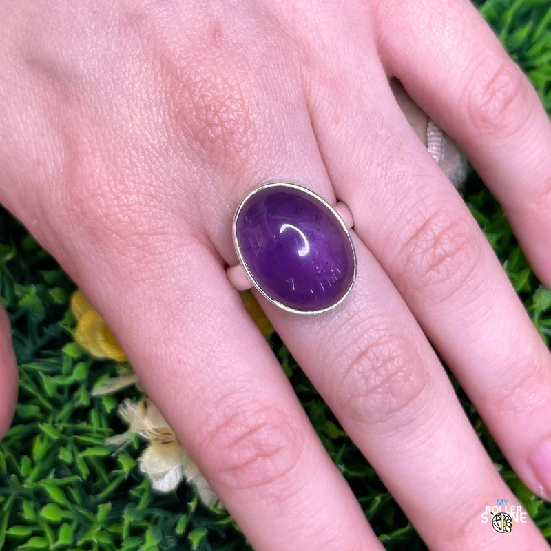 925 Silber Amethyst Ring #122