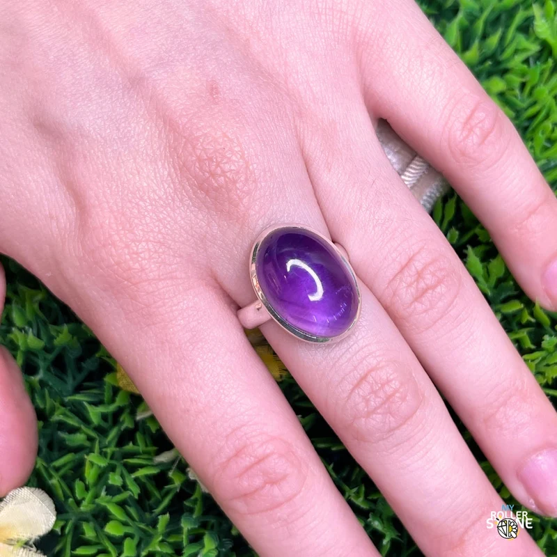 925 Silber Amethyst Ring #125