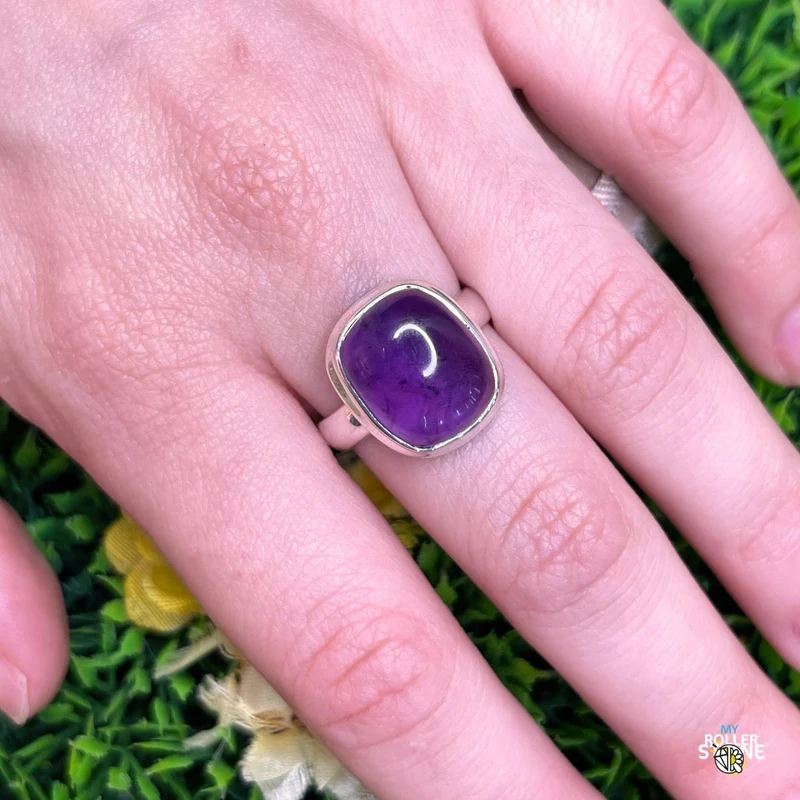 925 Silber Amethyst Ring #121
