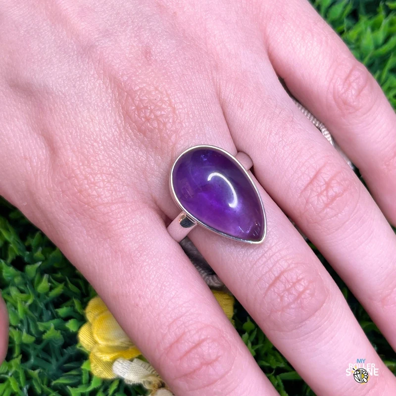 925 Silber Amethyst Ring #128