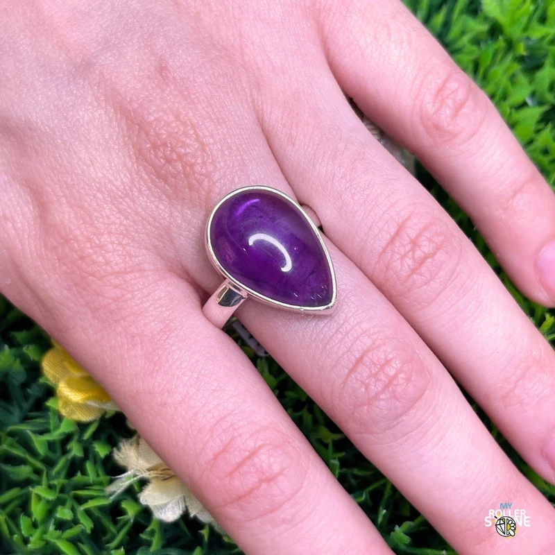 925 Silber Amethyst Ring #88