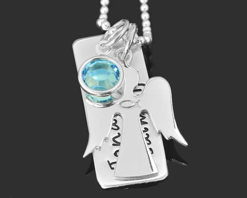SILBERKETTE TAUFE NAMEN TAUFSCHMUCK ENGEL TAUFKETTE GRAVUR TAUFGESCHENK