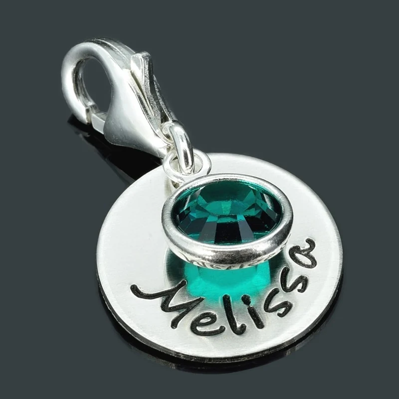 ANHÄNGER 925 SILBER GRAVUR CHARM, SILBERCHARM NAMEN GEBURT NAMENSCHARM