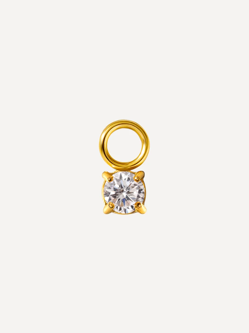 3,8x4mm Unique Sparkling Ohrring-Charm
