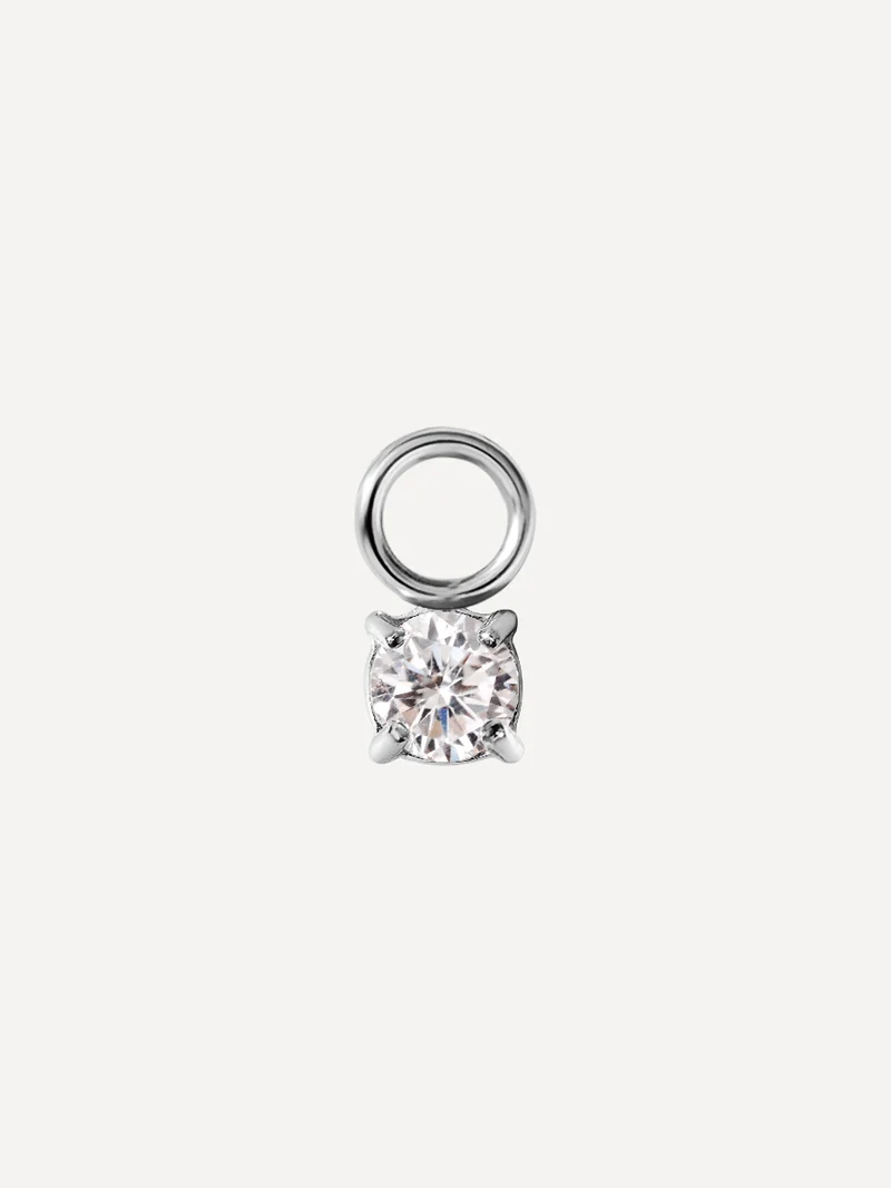 3,8x4mm Unique Sparkling Ohrring-Charm