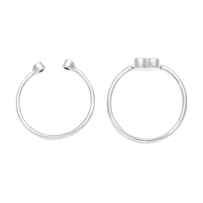 Ringset Herz | Mit Kristallen von Swarovski® (Weiß)