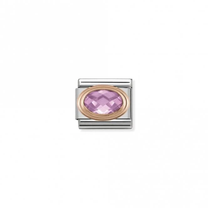 Classic Rose Gold CZ Facetted Pink Stone Sparkly Charms