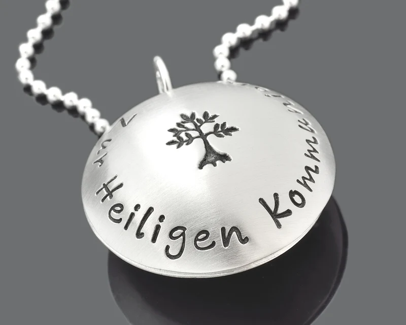 KOMMUNION SCHMUCK, KETTE MIT GRAVUR, KETTE MIT ENGEL