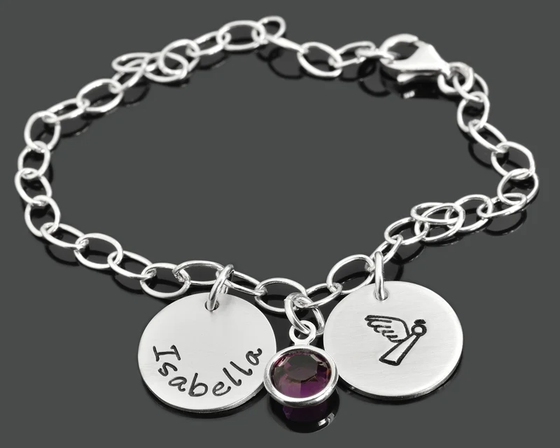 SILBERSCHMUCK GRAVUR, TAUFARMBAND MIT GRAVUR, NAMENSSCHMUCK, TAUFE