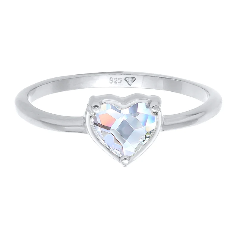Ring Herz | Kristall (Weiß)