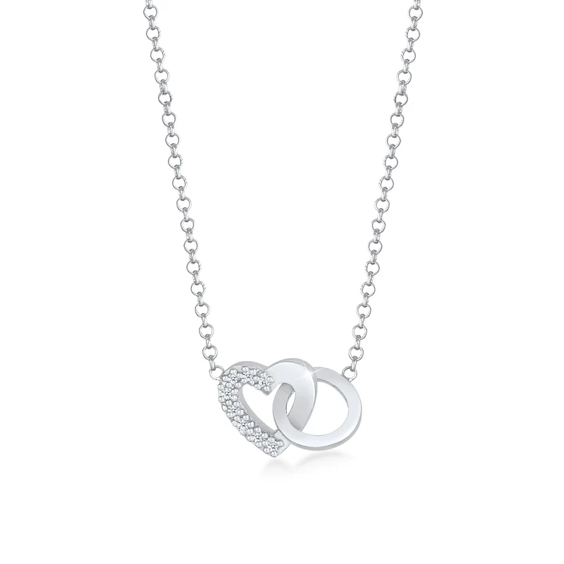 Halskette Herz | Diamant (Weiß, 0,04 ct)