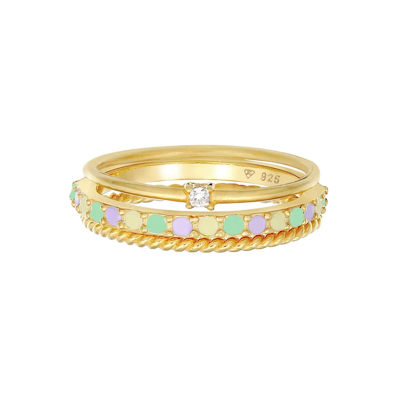 Ringset | Mit Kristallen von Swarovski® (Weiß) & Emaille