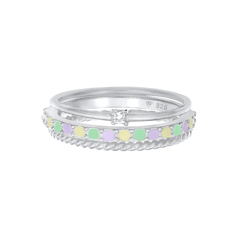 Ringset | Mit Kristallen von Swarovski® (Weiß) & Emaille