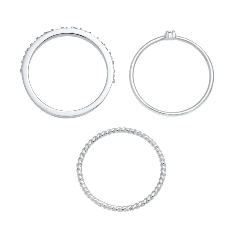 Ringset | Mit Kristallen von Swarovski® (Weiß) & Emaille