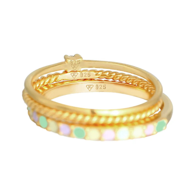 Ringset | Mit Kristallen von Swarovski® (Weiß) & Emaille