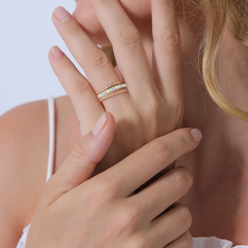 Ringset | Mit Kristallen von Swarovski® (Weiß) & Emaille