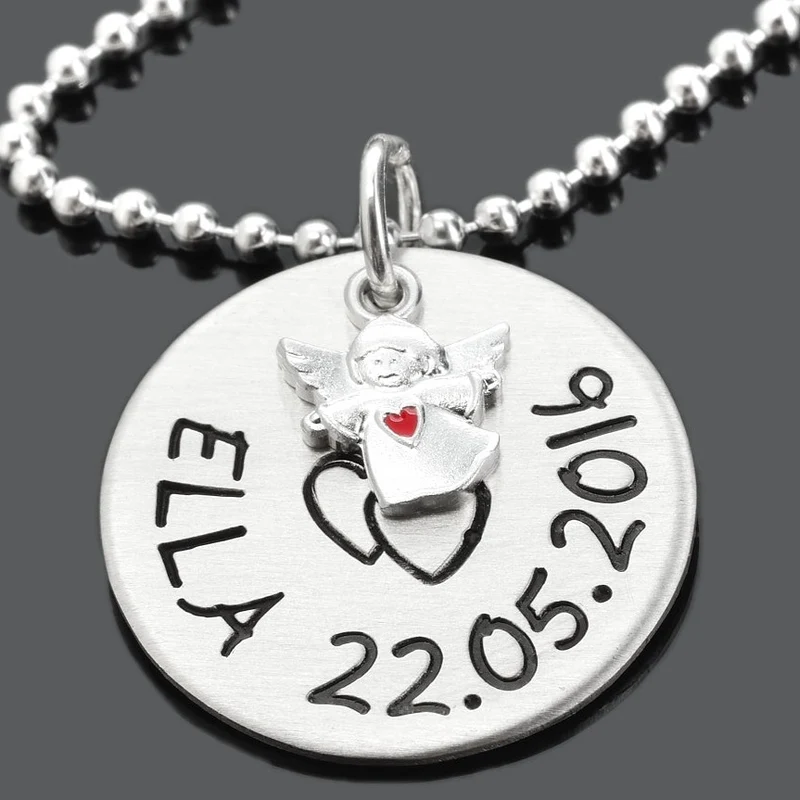 ENGELKETTE MIT NAMEN, GRAVURSCHMUCK, KINDERKETTE ENGEL, TAUFE
