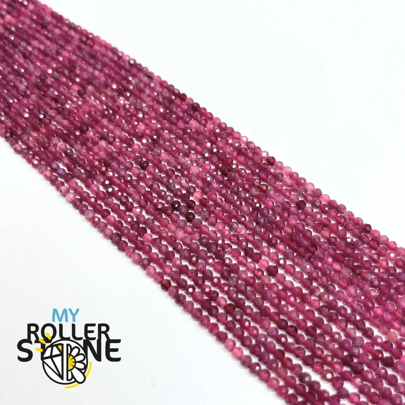 Facettierte Turmalinperle Rubellit 5A