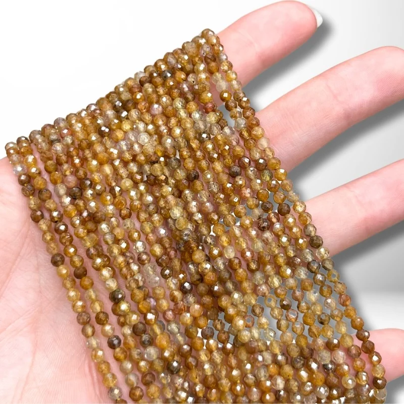 3 MM gelbe Saphir-Facettenperle