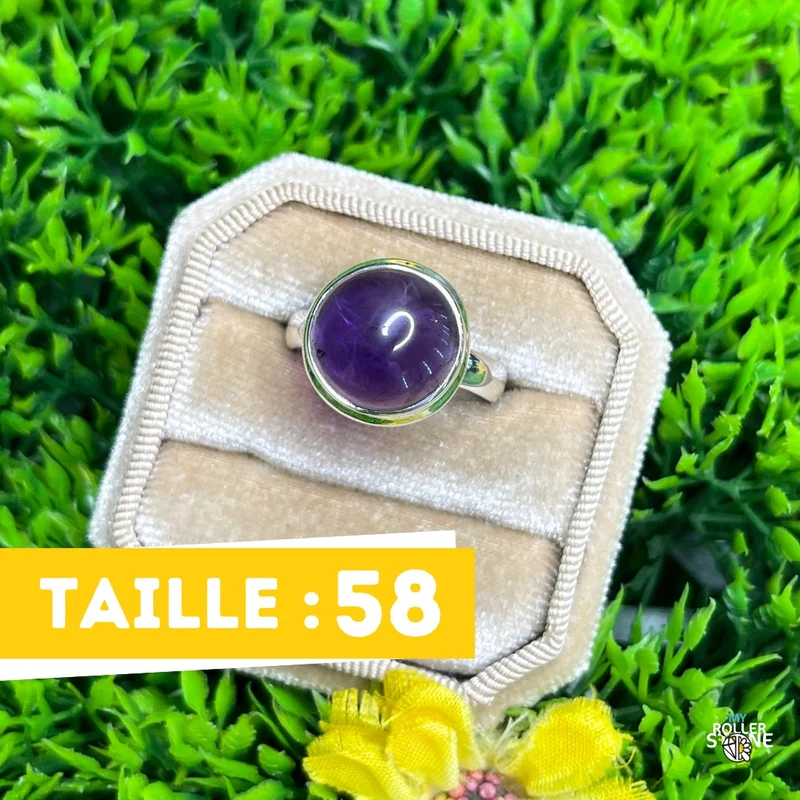925 Silber Amethyst Ring #129