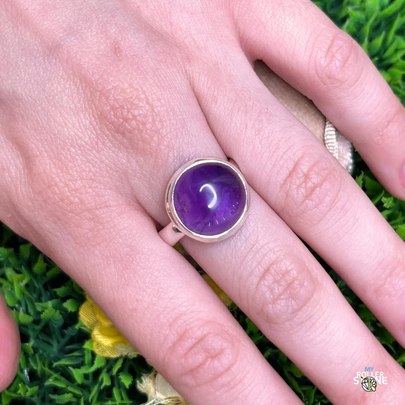 925 Silber Amethyst Ring #129