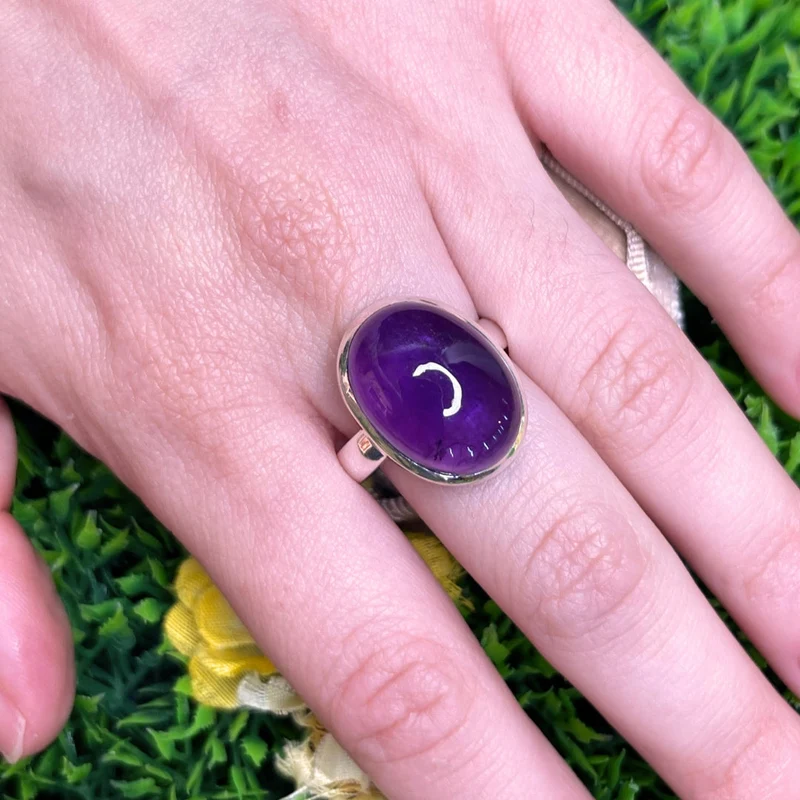 925 Silber Amethyst Ring #131
