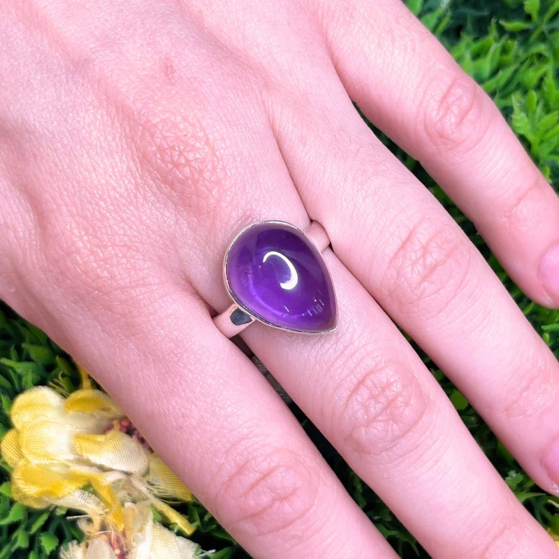 925 Silber Amethyst Ring #133