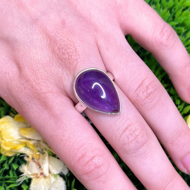 925 Silber Amethyst Ring #139