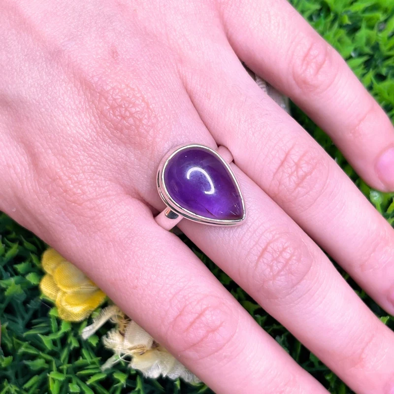 925 Silber Amethyst Ring #137