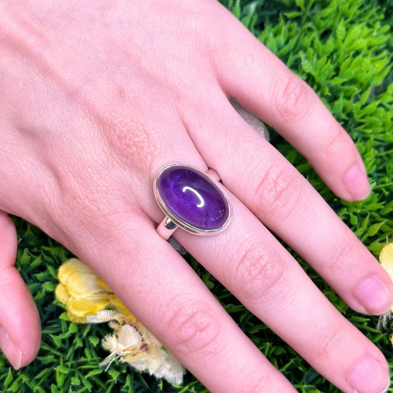 925 Silber Amethyst Ring #136