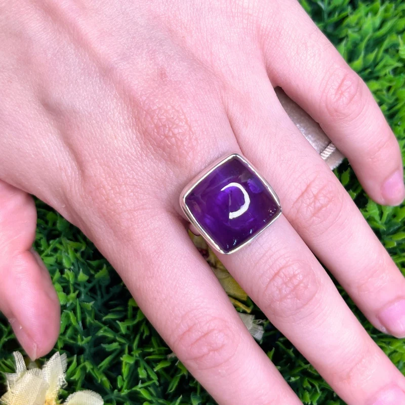 925 Silber Amethyst Ring #90