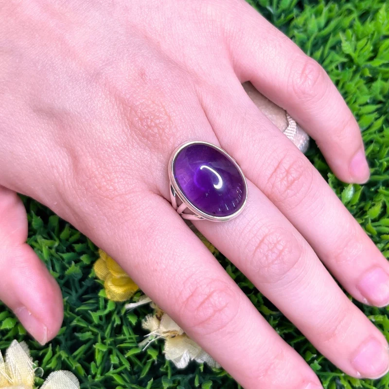 925 Silber Amethyst Ring #92