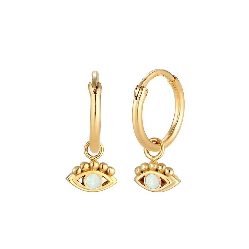 Ohrhänger Evil Eye | Opal ( Weiß )