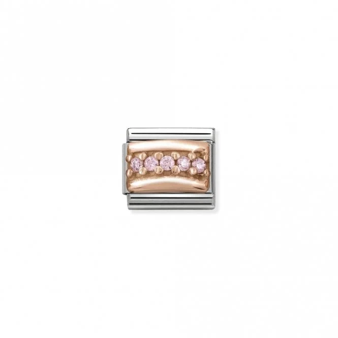 Classic Rose Gold CZ Pave Pink Sparkly Charms