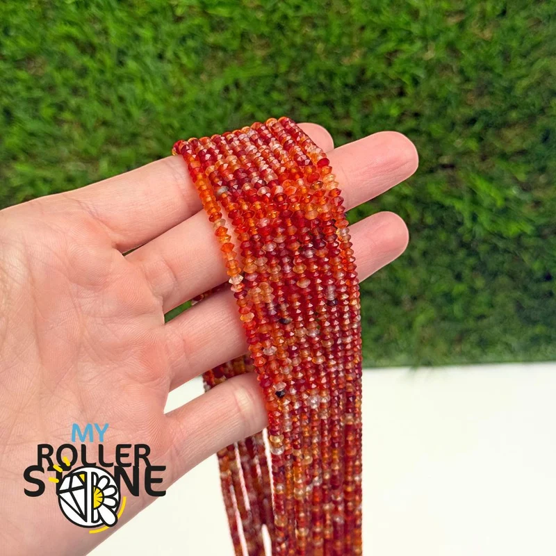 Karneol facettierte Rondelle-Perle