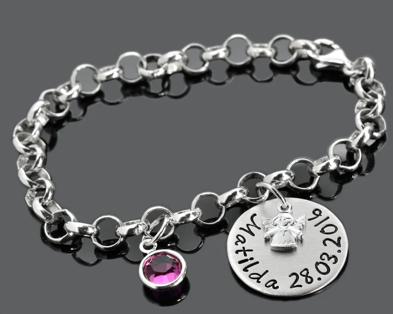 TAUFE ARMBAND, TAUFSCHMUCK MIT GRAVUR, TAUFGESCHENK, SCHUTZENGEL