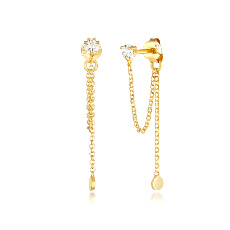 Ohrhänger Ear Chain | Mit Kristallen von Swarovski® (Weiß)