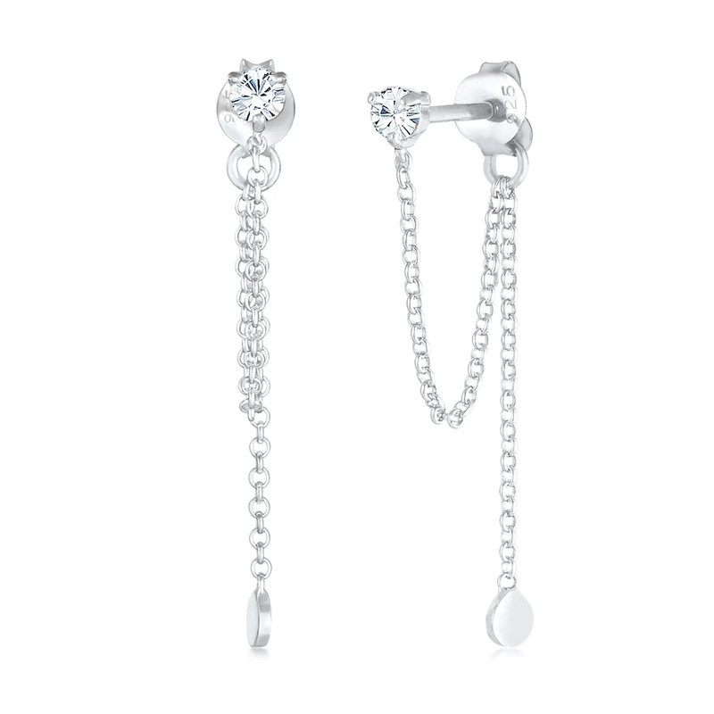 Ohrhänger Ear Chain | Mit Kristallen von Swarovski® (Weiß)