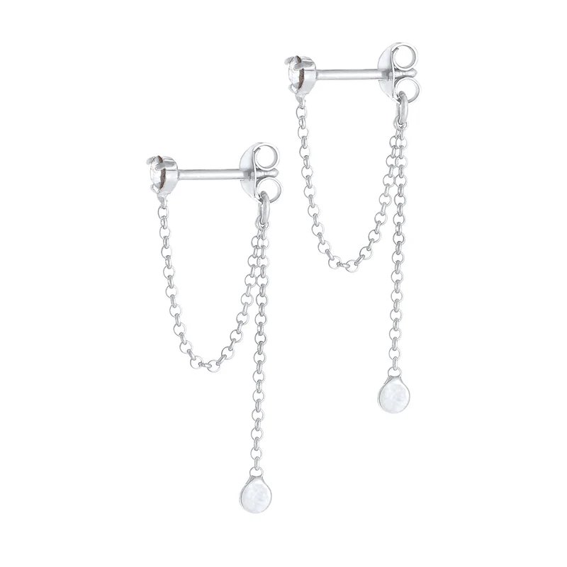 Ohrhänger Ear Chain | Mit Kristallen von Swarovski® (Weiß)