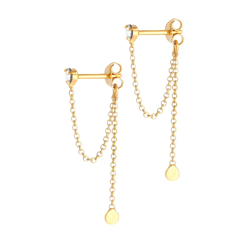 Ohrhänger Ear Chain | Mit Kristallen von Swarovski® (Weiß)