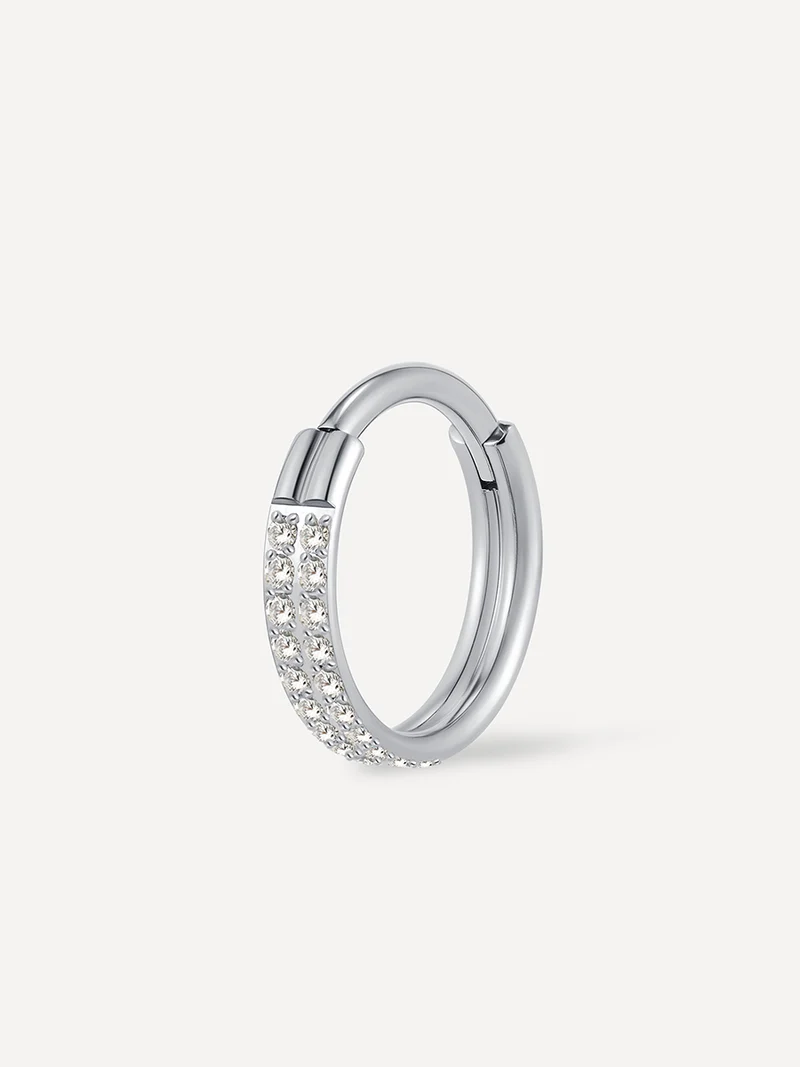 Eternity Glowing Double Hoop Titan Piercing