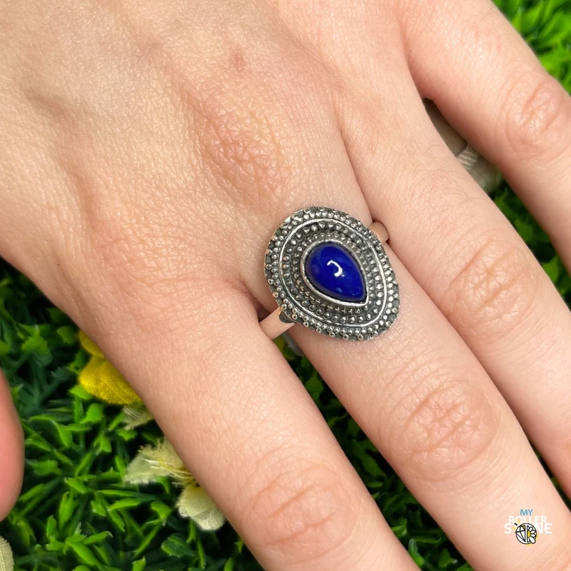 925 Silberring Lapislazuli #225