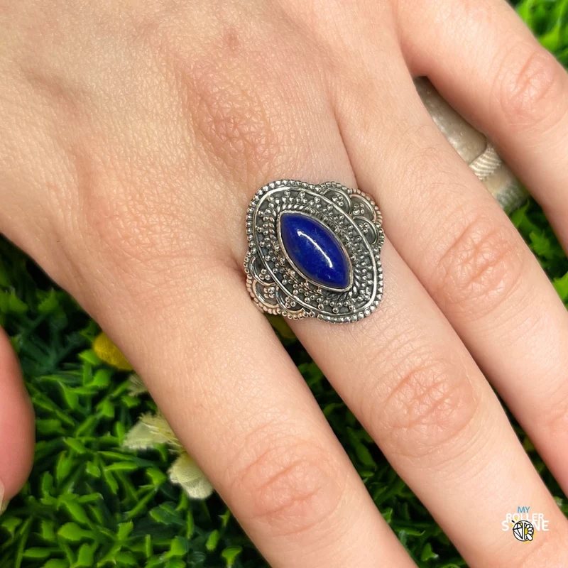 925 Silberring Lapislazuli #214