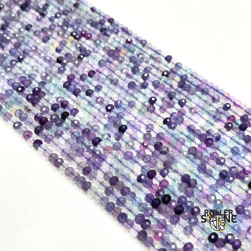 Regenbogenfluorit Facettierte Rondelle Perle