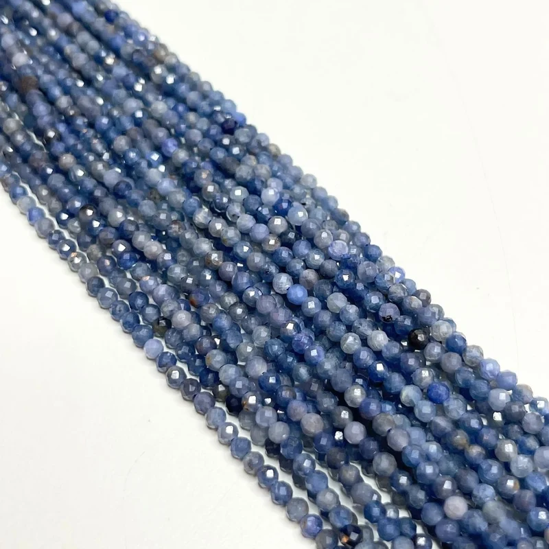 Facettierte Perle aus burmesischem Saphir