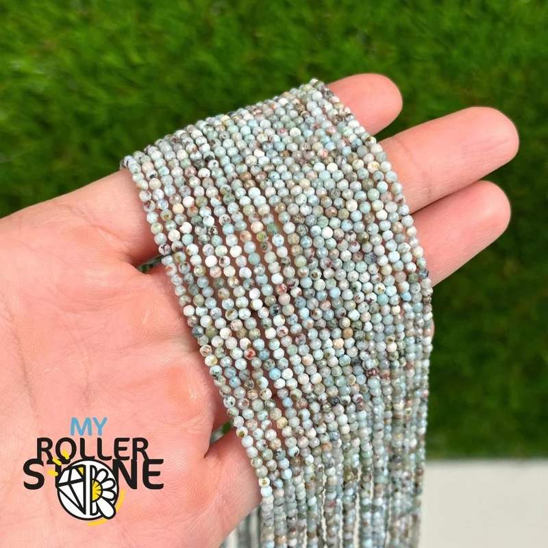 Larimar Facettierte Perle