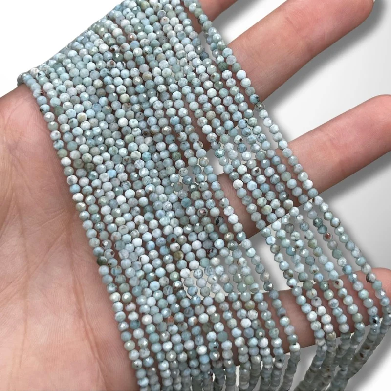 Larimar Facettierte Perle