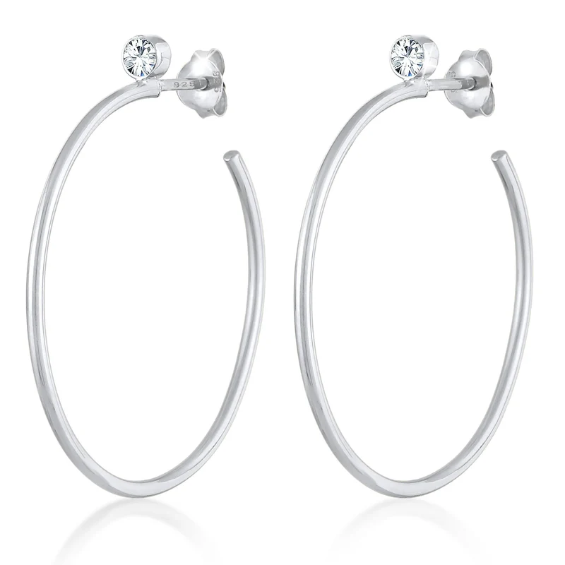 Creolen Stecker | Mit Kristallen von Swarovski® (weiß)