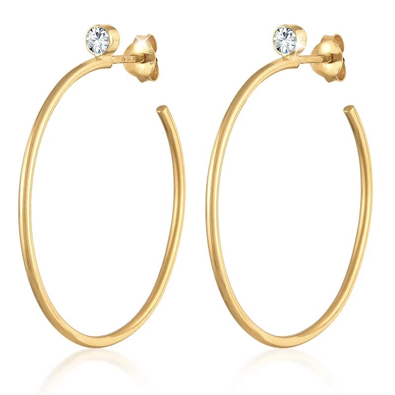 Creolen Stecker | Mit Kristallen von Swarovski® (weiß)
