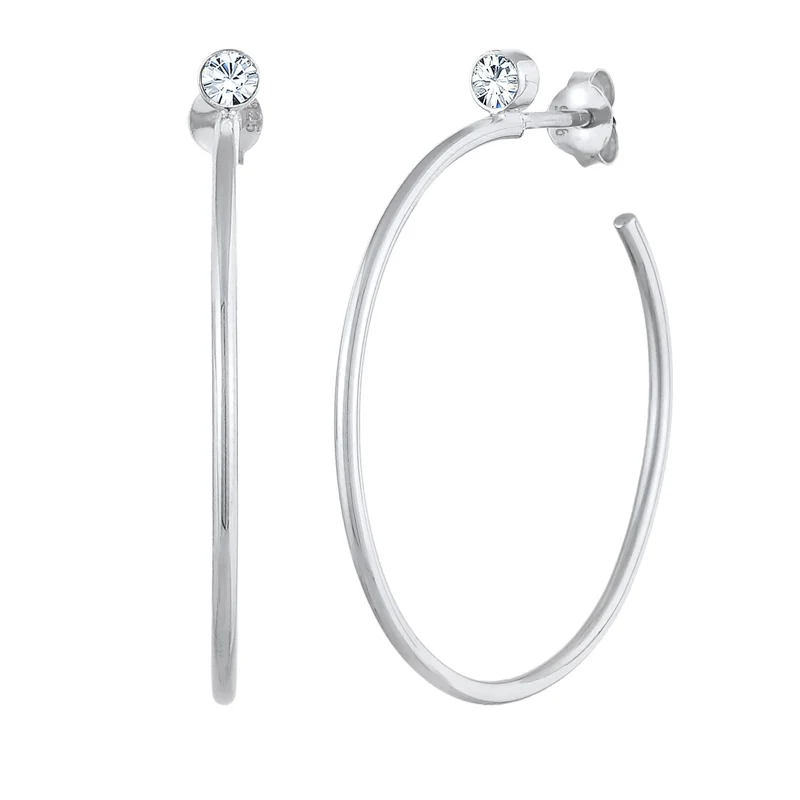 Creolen Stecker | Mit Kristallen von Swarovski® (weiß)